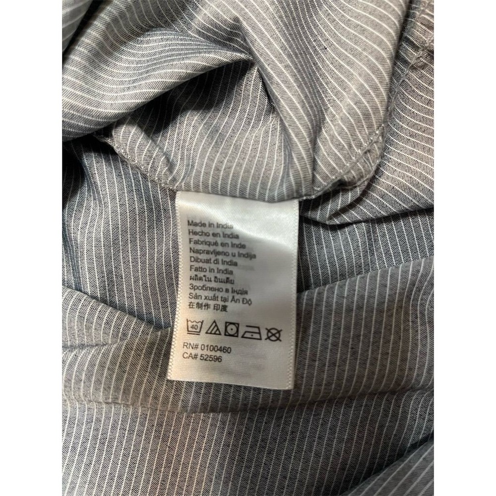 KAVU Men's Striped Short Sleeve Button-Up Shirt Gray Size M Casual - Picture 8 of 11